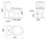 Bồn cầu 1 khối VIGLACERA BTE trẻ em nắp êm - Ảnh 2