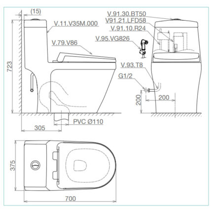 Bản-vẽ-kĩ-thuật-Bồn-cầu-1-khối-VIGLACERA-V35-V35M-nắp-êm