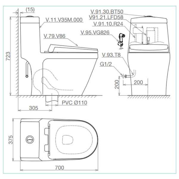 Bản-vẽ-kĩ-thuật-Bồn-cầu-1-khối-VIGLACERA-V35-V35M-nắp-êm