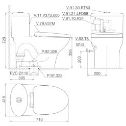 Bản-vẽ-kĩ-thuật-Bồn-cầu-1-khối-VIGLACERA-V37S-nắp-êm