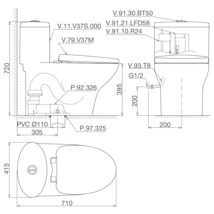 Bản-vẽ-kĩ-thuật-Bồn-cầu-1-khối-VIGLACERA-V37S-nắp-êm