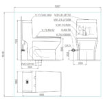 Bản vẽ kĩ thuật Bồn cầu 1 khối VIGLACERA V42 nắp êm
