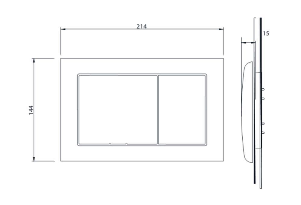 Bản vẽ kĩ thuật Nắp đậy nút nhấn xả bồn cầu TOTO MB006DCM mạ crom bóng