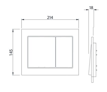 Bản vẽ kĩ thuật Nắp đậy nút nhấn xả bồn cầu TOTO MB007DP mạ crom mờ