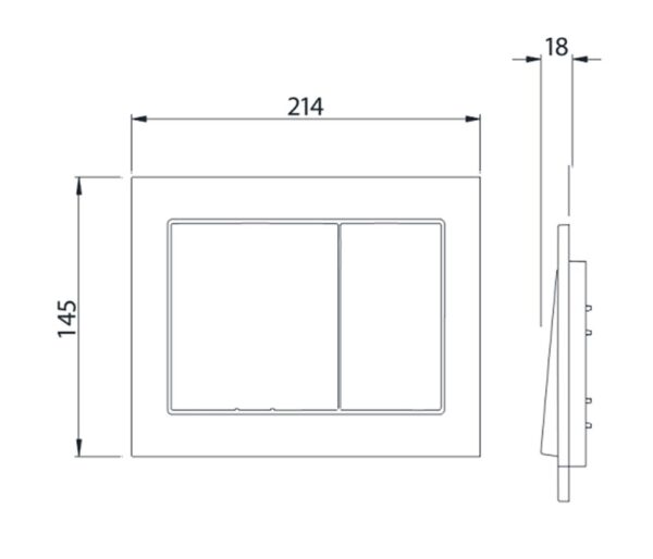 Bản vẽ kĩ thuật Nắp đậy nút nhấn xả bồn cầu TOTO MB007DP mạ crom mờ