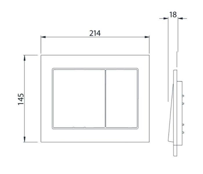 Bản vẽ kĩ thuật Nắp đậy nút nhấn xả bồn cầu TOTO MB007DP mạ crom mờ
