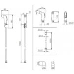 Bản vẽ kĩ thuật Vòi xịt vệ sinh VIGLACERA VG826 (VGXP6) nhựa