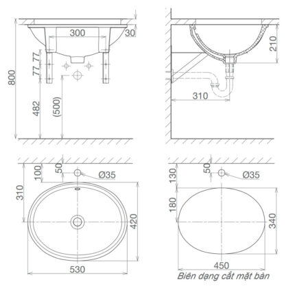 Bản-vẽ-kĩ-thuật-chậu-lavabo-VIGLACERA-CA2-âm-bàn
