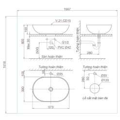 Bản-vẽ-kĩ-thuật-chậu-lavabo-VIGLACERA-CD15-đặt-bàn
