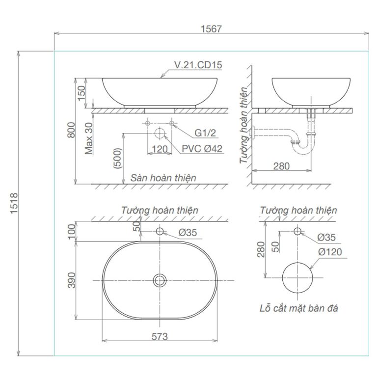 Bản-vẽ-kĩ-thuật-chậu-lavabo-VIGLACERA-CD15-đặt-bàn