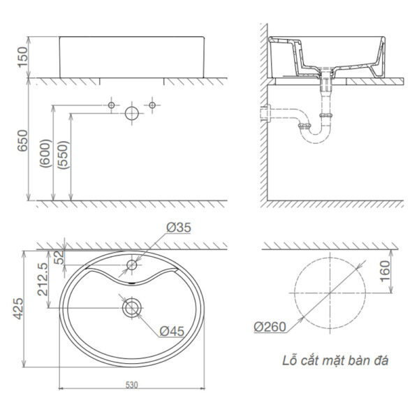 Bản-vẽ-kĩ-thuật-chậu-lavabo-VIGLACERA-CD19-đặt-bàn