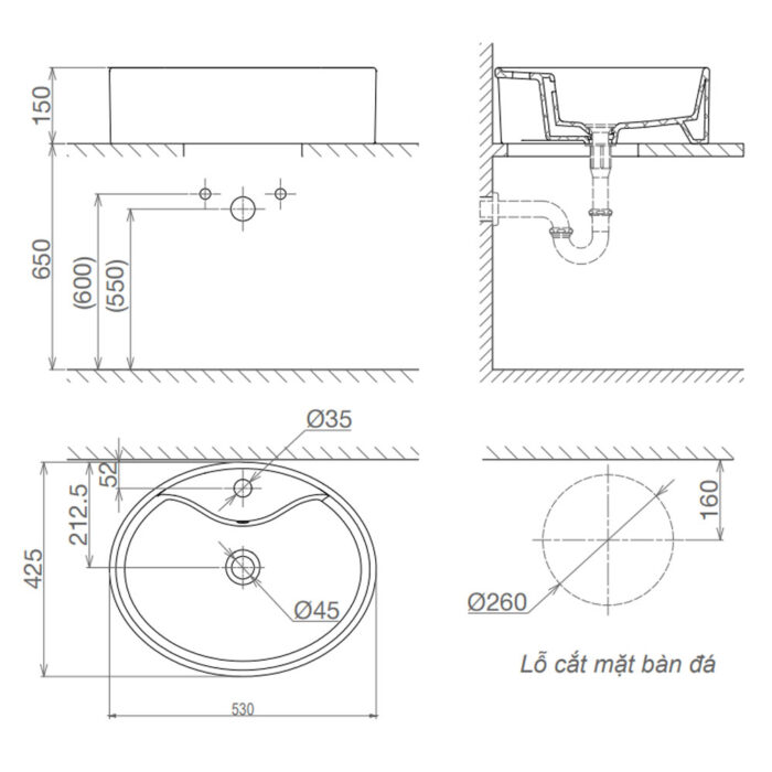 Bản-vẽ-kĩ-thuật-chậu-lavabo-VIGLACERA-CD19-đặt-bàn