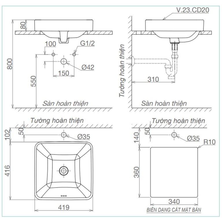 Bản-vẽ-kĩ-thuật-chậu-lavabo-VIGLACERA-CD20-đặt-bàn
