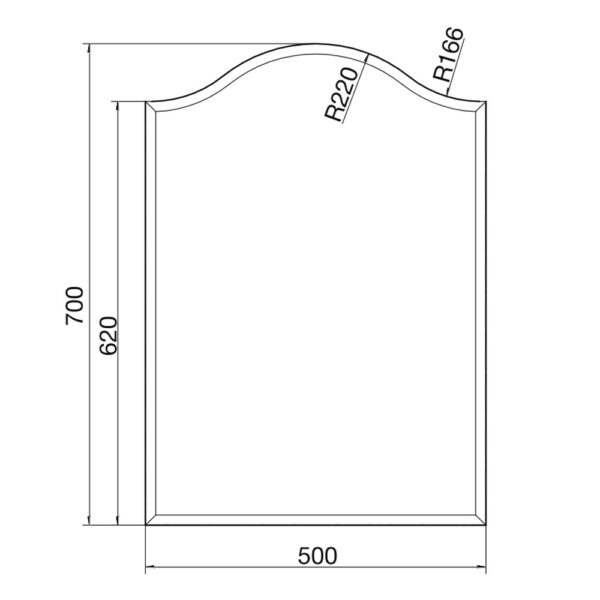 Bản vẽ kỹ thuật Gương nhà tắm VIGLACERA VG831 (VSDG1) 500x700mm