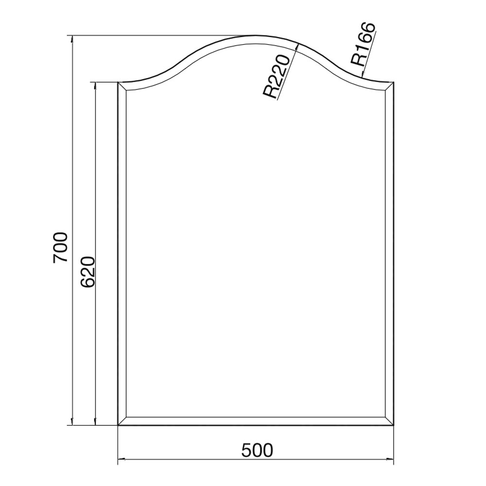 Bản vẽ kỹ thuật Gương nhà tắm VIGLACERA VG831 (VSDG1) 500x700mm