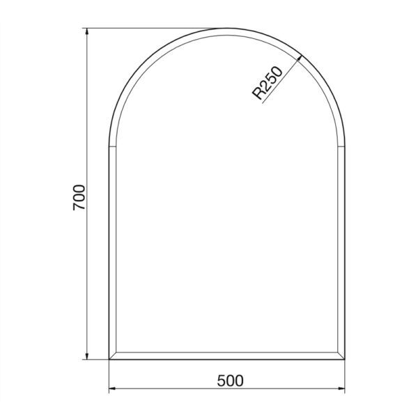 Bản vẽ kỹ thuật Gương nhà tắm VIGLACERA VG832 (VSD G2) 500x700mm