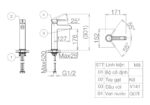 Bản vẽ kỹ thuật Vòi lavabo VIGLACERA VG141.1 nóng lạnh