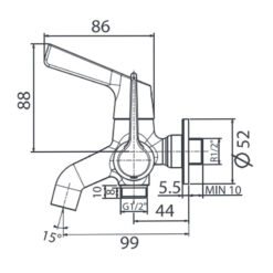 Bản vẽ kỹ thuật Vòi sen tắm American Standard WF-T603 dòng Winston lạnh