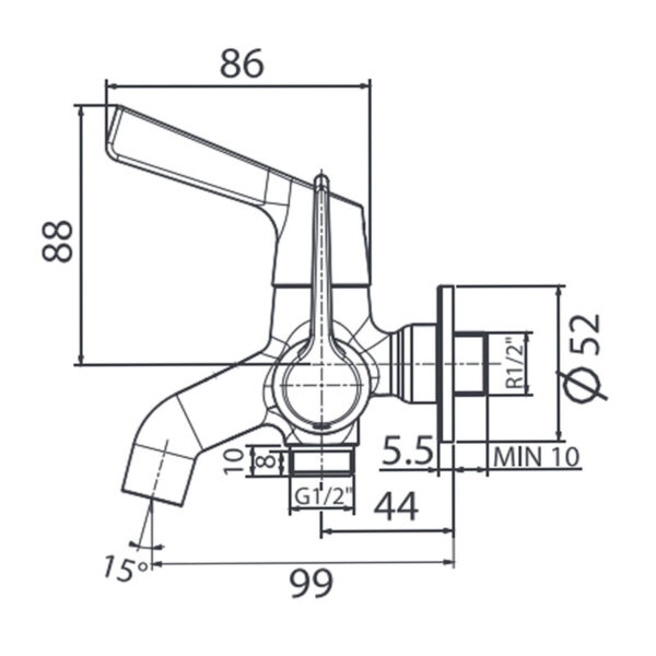 Bản vẽ kỹ thuật Vòi sen tắm American Standard WF-T603 dòng Winston lạnh