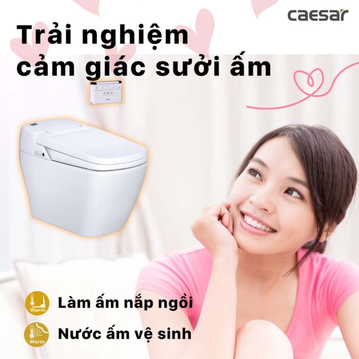 Bồn cầu thông minh CAESAR CA1380H nắp rửa điện tử - Ảnh 16