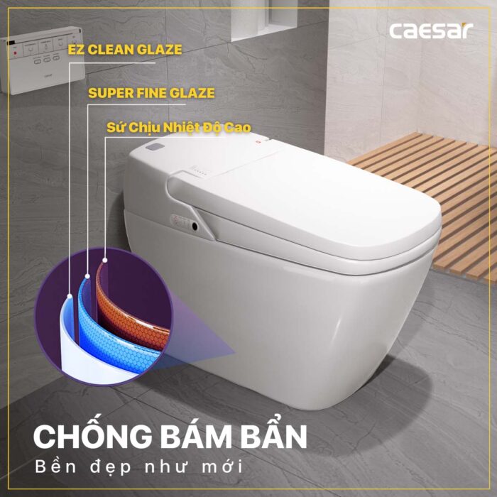 Bồn cầu thông minh CAESAR CA1380H nắp rửa điện tử - Ảnh 7