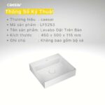 Chậu lavabo đặt bàn CAESAR LF5253 - Ảnh 7