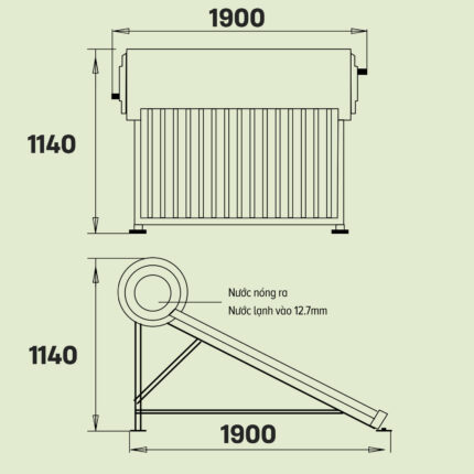 Máy nước nóng năng lượng mặt trời Ariston ECO TUBE ECO2 1820 25 T N SS 210 lít