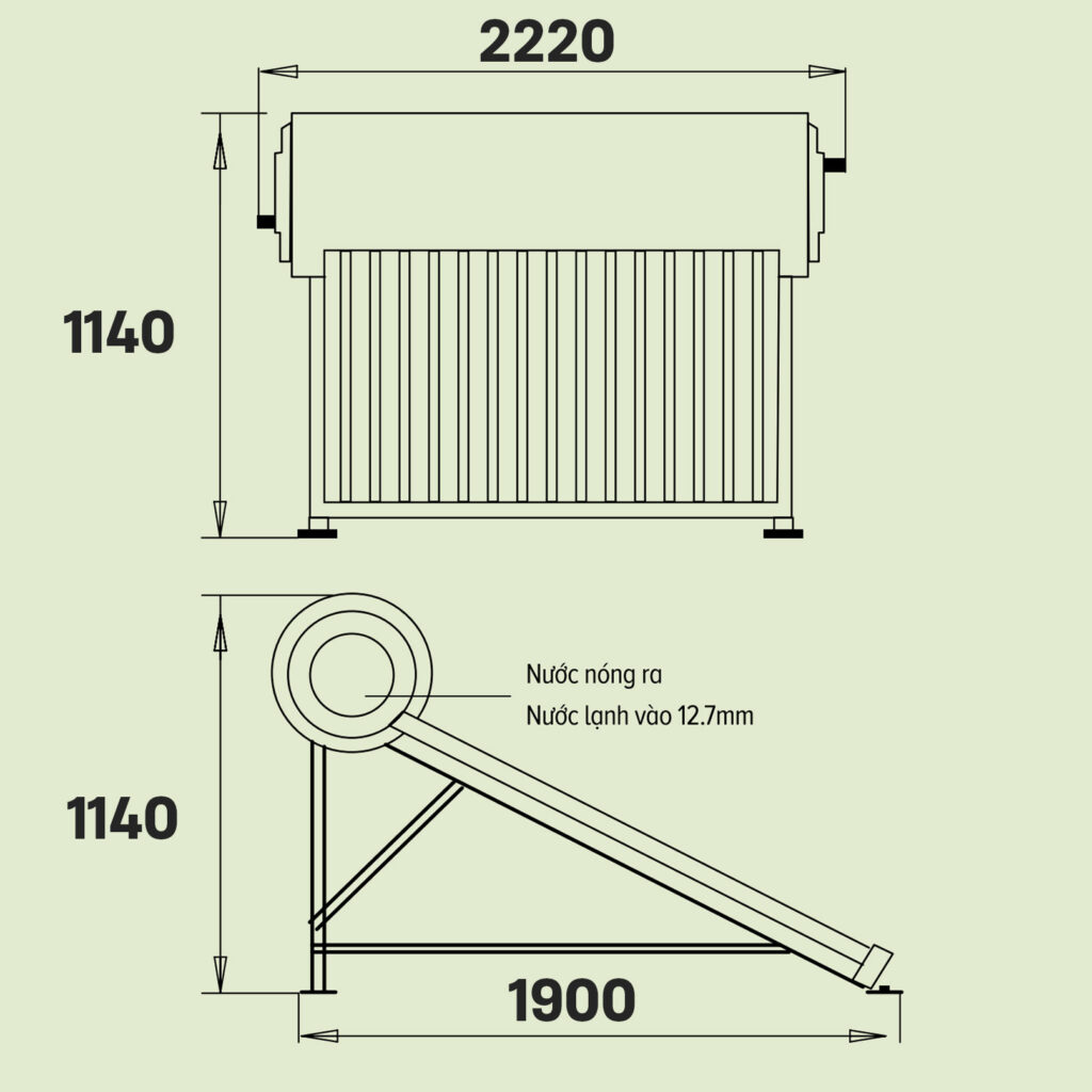Máy nước nóng năng lượng mặt trời Ariston ECO TUBE ECO2 1824 25 T N SS 250 lít