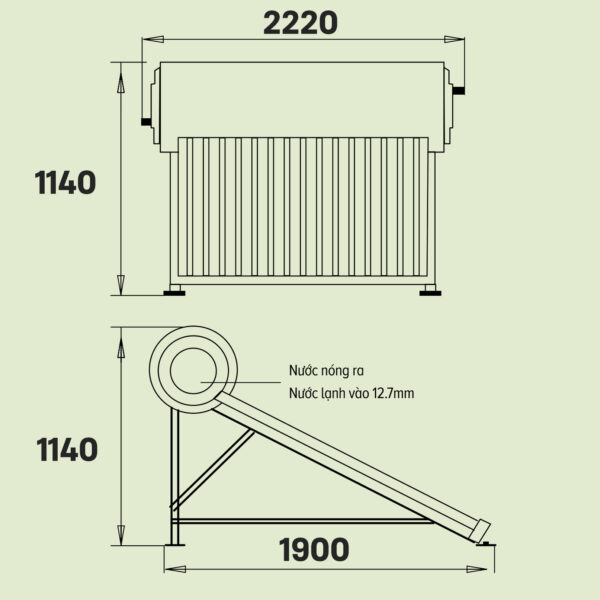 Máy nước nóng năng lượng mặt trời Ariston ECO TUBE ECO2 1824 25 T N SS 250 lít