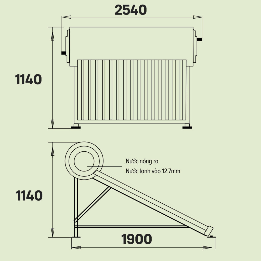 Máy nước nóng năng lượng mặt trời Ariston ECO TUBE ECO2 1828 25 T N SS 300 lít