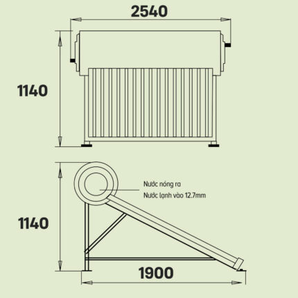 Máy nước nóng năng lượng mặt trời Ariston ECO TUBE ECO2 1828 25 T N SS 300 lít
