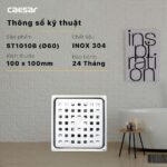 Phễu thoát sàn CAESAR ST1010B 100x100mm phi 60 - Ảnh 6