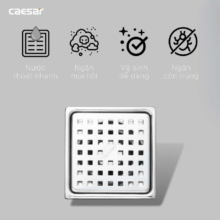 Phễu thoát sàn CAESAR ST1212 120x120mm phi 60 - Ảnh 4