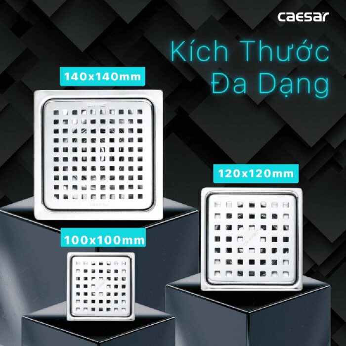 Phễu thoát sàn CAESAR ST1212 120x120mm phi 60 - Ảnh 5