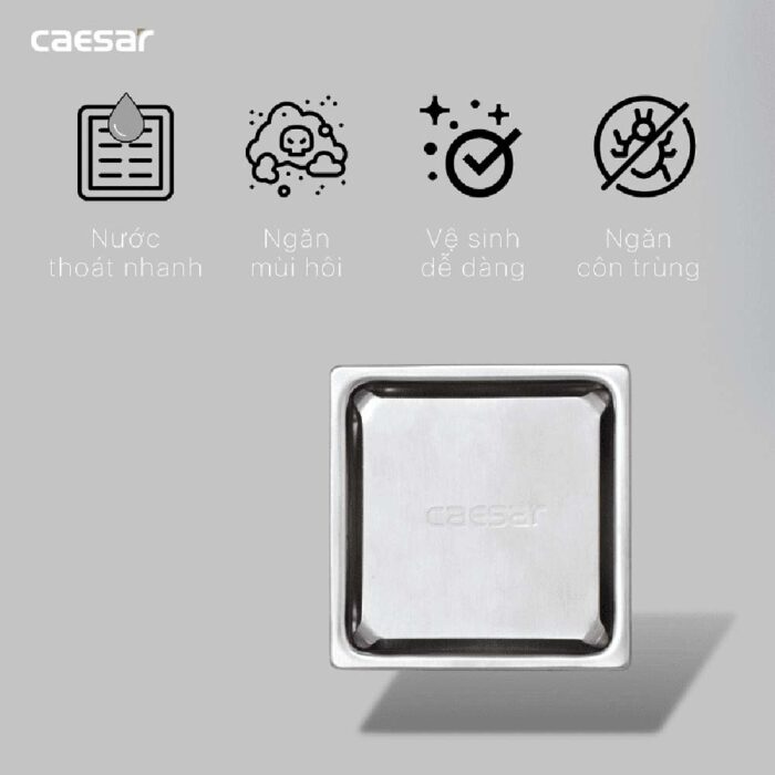Phễu thoát sàn CAESAR ST1212E 120x120mm phi 60 - Ảnh 4