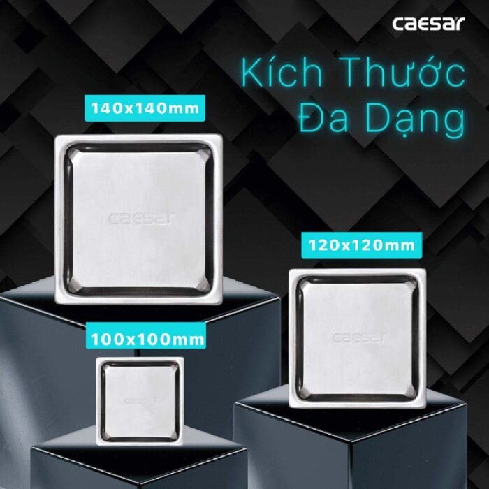 Phễu thoát sàn CAESAR ST1212E 120x120mm phi 60 - Ảnh 5