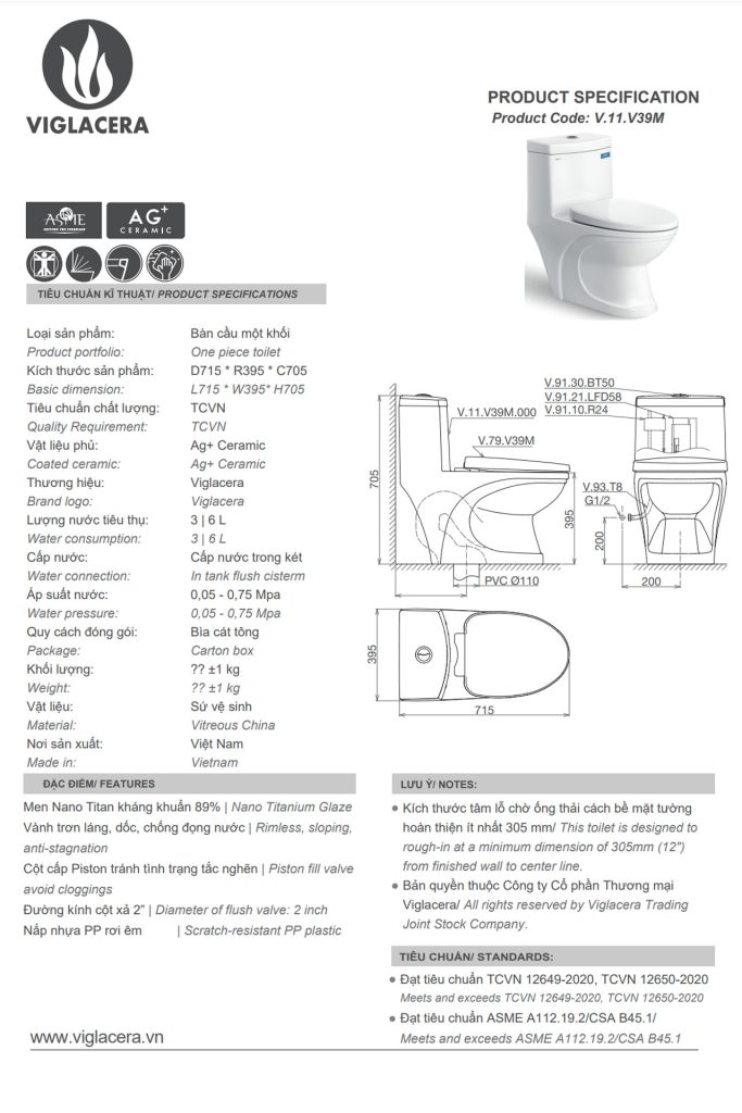 Thông-số-kĩ-thuật-Bồn-cầu-1-khối-VIGLACERA-V39-V39M-nắp-êm