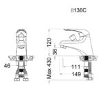 Vòi Lavabô Nóng Lạnh Kết Hợp Sen - B136CU