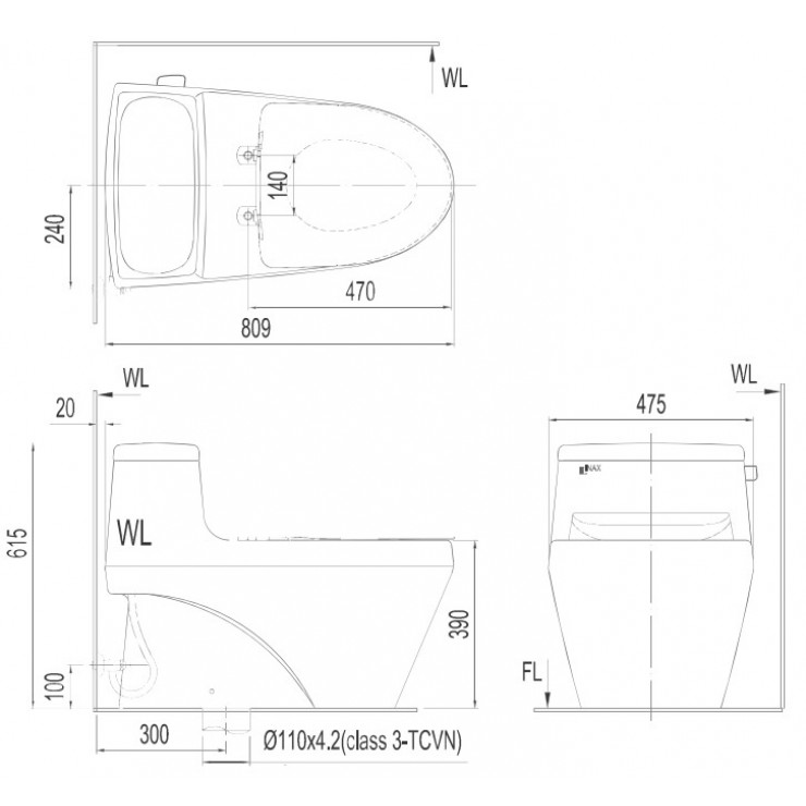 INAX AC-1135 CW-KA22AVN - Bồn cầu thông minh nắp rửa điện tử 1 INAX AC-1135 CW-KA22AVN - Bồn cầu thông minh nắp rửa điện tử