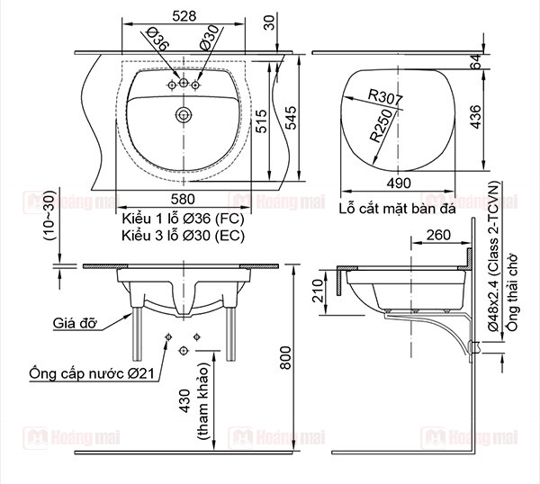 INAX AL-2094V - Chậu lavabo âm bàn