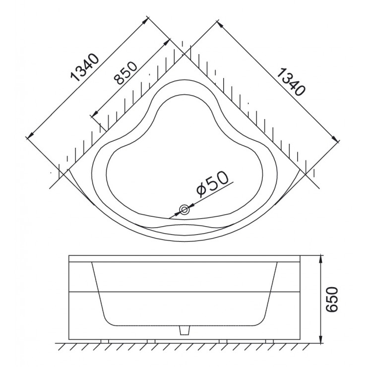 CAESAR AT5133 - Bồn tắm góc chân yếm