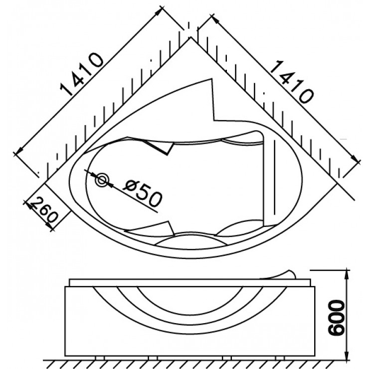CAESAR AT5140A - Bồn tắm góc xây
