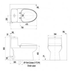 INAX AC-939VN - Bồn cầu 1 khối nắp êm