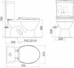 Bồn cầu 2 khối VIGLACERA VT18M nắp thường V1102 - Ảnh 2
