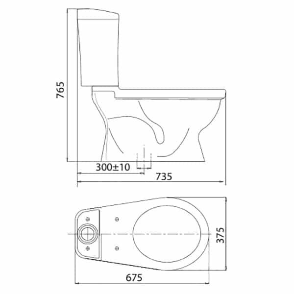 VIGLACERA VI77 - Bồn cầu 2 khối nắp thường 1 Bồn cầu 2 khối VIGLACERA VI77 Nắp 1102
