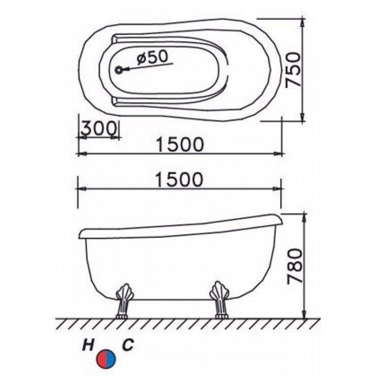 CAESAR KT1150 - Bồn tắm lập thể