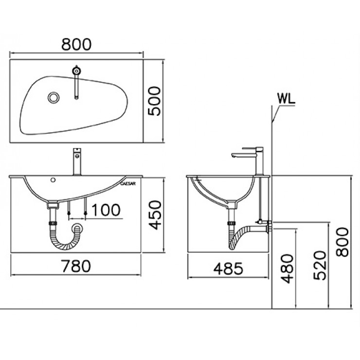CAESAR LF5036 - Chậu lavabo đặt bàn