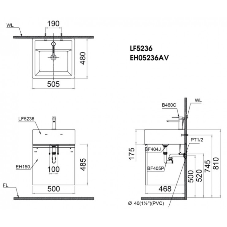 CAESAR LF5236 EH05236AV - Tủ lavabo 1 CAESAR LF5236 EH05236AV - Tủ lavabo