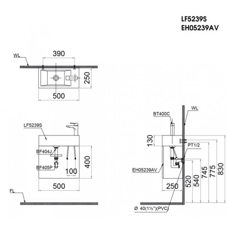 CAESAR LF5239S EH05239AV - Tủ lavabo