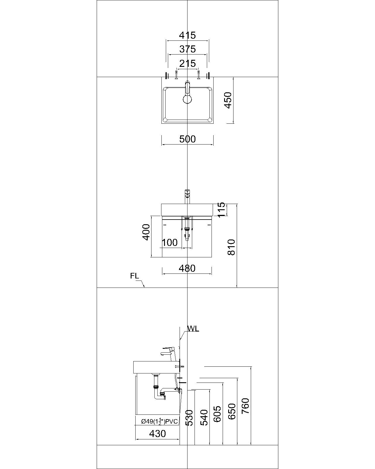 CAESAR LF5253 EH05253ATGV - Tủ lavabo 1 CAESAR LF5253 EH05253ATGV - Tủ lavabo